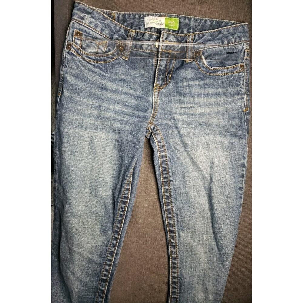 Vtg 2000's Aeropostale Country Style Skinny Denim Jeans 1/2 Reg Mid Rise